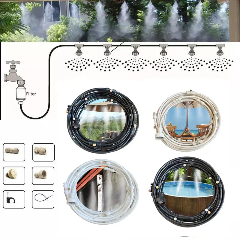 Garden Irrigation System – Drip Irrigation Kit with Adjustable Spray Heads and Accessories