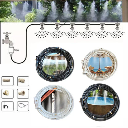 Garden Irrigation System – Drip Irrigation Kit with Adjustable Spray Heads and Accessories