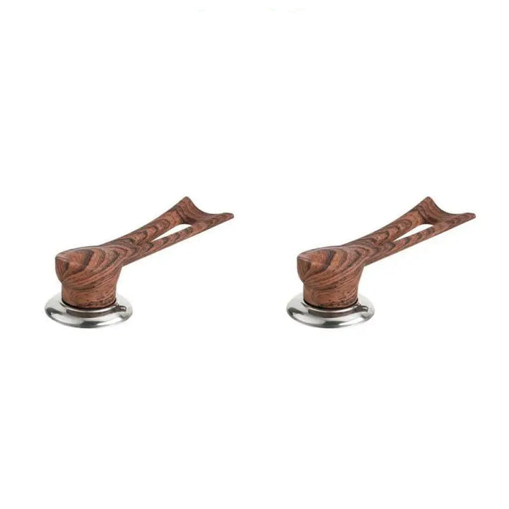Replacement handle for pot lid – wood look with stainless steel base