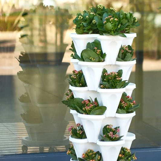 Stackable Plant Pot Set with Wheels – Practical Vertical Planting System