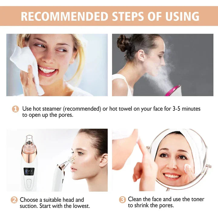 Blackhead Removal Device with Vacuum – Electric Facial Cleansing Tool