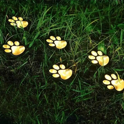 Paw Print Solar Lamp – LED Garden Lighting for Outdoor Use, Weatherproof and Energy-Efficient