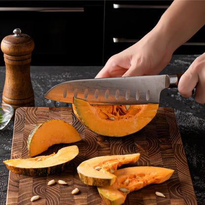 Premium End-Grain Wooden Chopping Block – Professional Cutting Board for Home and Professional Kitchens