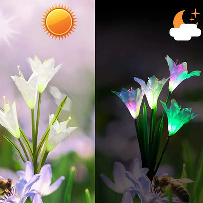 Color-Changing Solar LED Flower Lights – Lily-Shaped Garden Lights with Stake for Outdoor Use