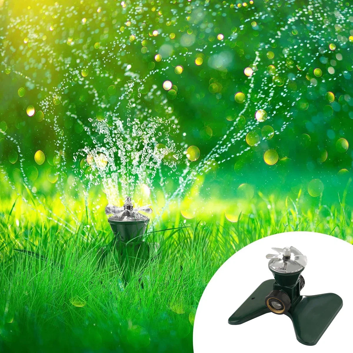 360-degree Automatic Rotating Lawn Sprinkler – Efficient Metal Spray Head For Garden Irrigation
