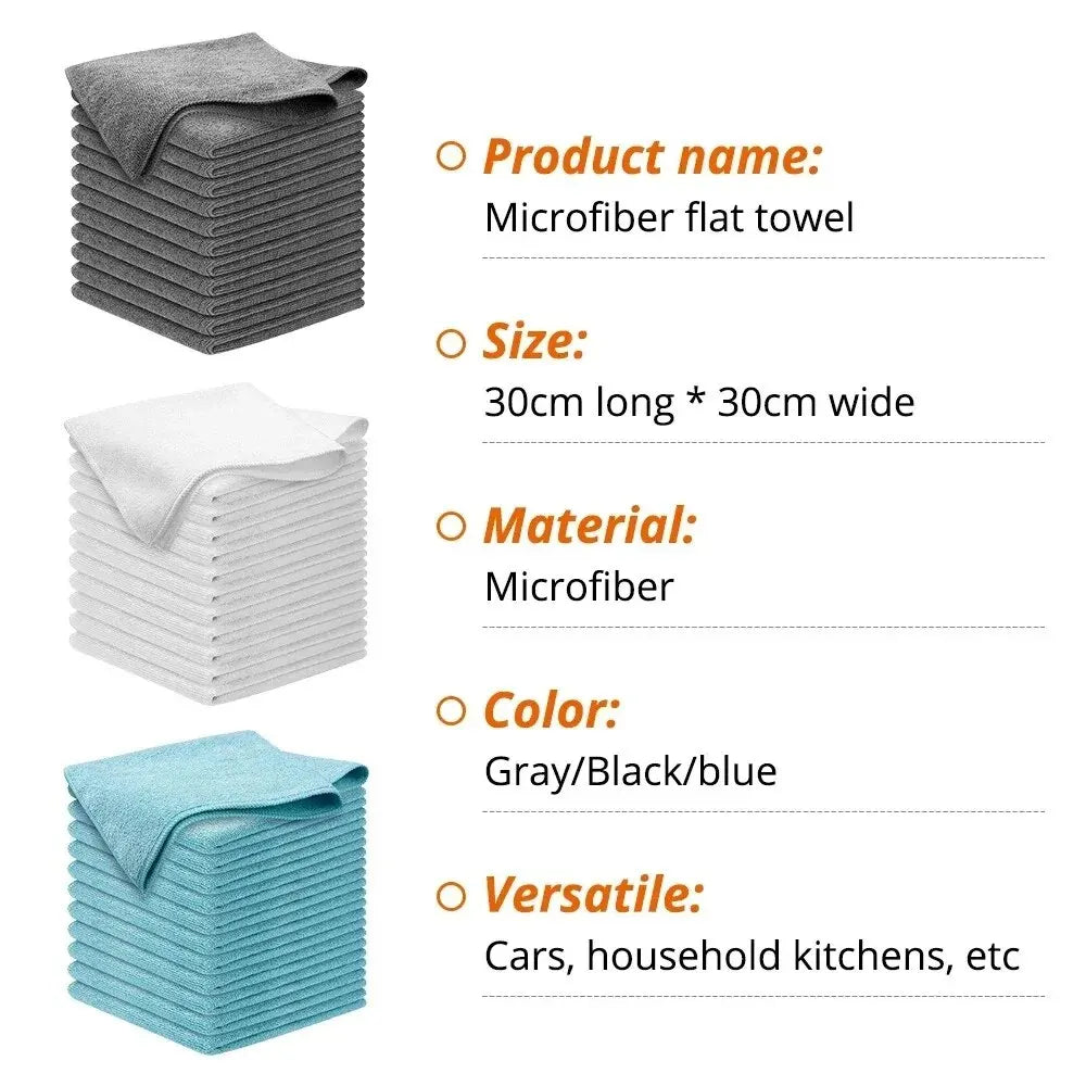 Premium Microfiber Cleaning Cloth Set for Cars – 10 Pieces, Lint-Free and Super Absorbent