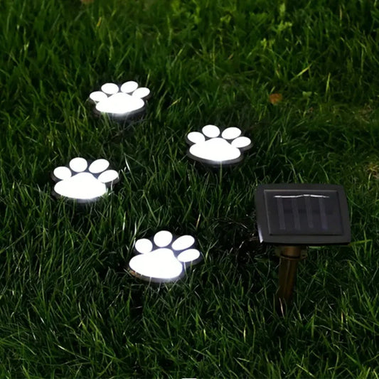 Paw Print Solar Lamp – LED Garden Lighting for Outdoor Use, Weatherproof and Energy-Efficient