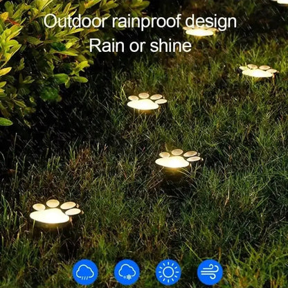 Paw Print Solar Lamp – LED Garden Lighting for Outdoor Use, Weatherproof and Energy-Efficient