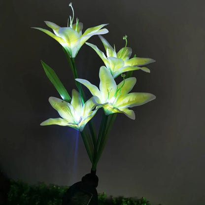 Color-Changing Solar LED Flower Lights – Lily-Shaped Garden Lights with Stake for Outdoor Use