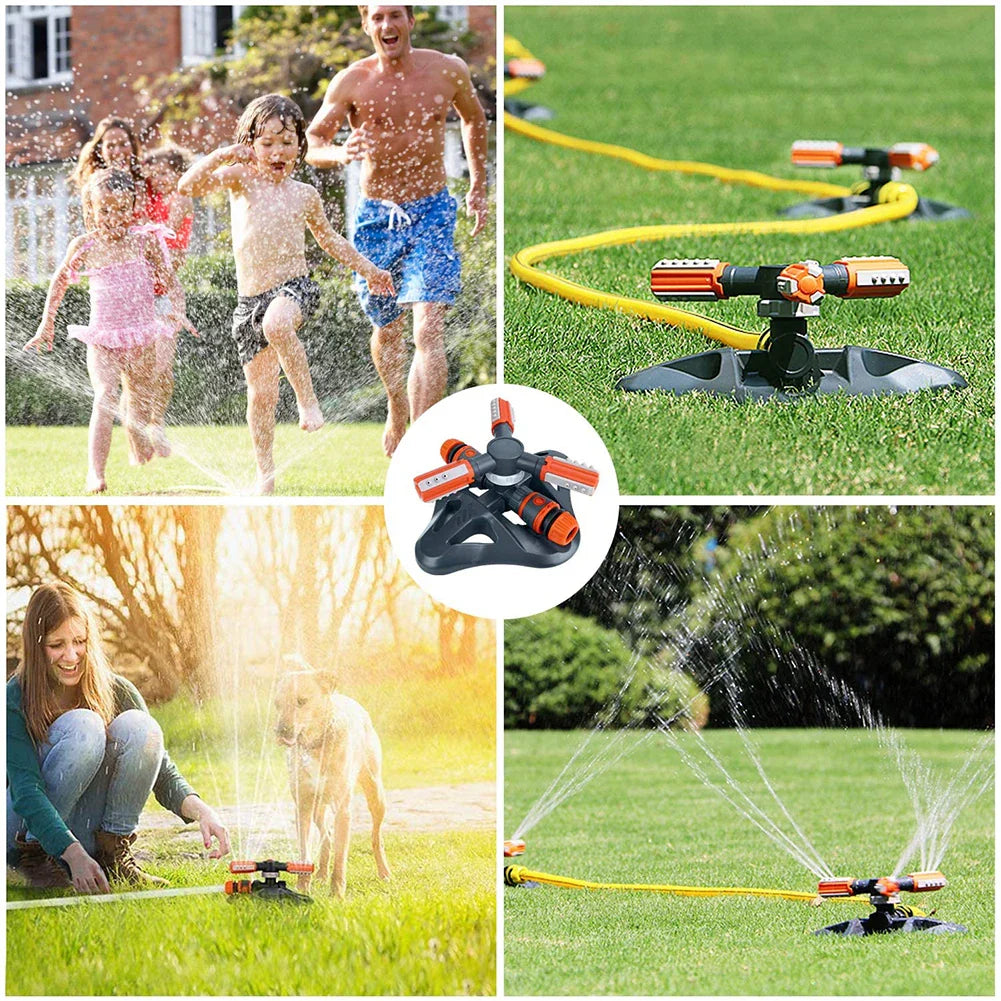 3-Arm Rotating Garden Sprinkler – Efficient Watering Solution for Lawns and Gardens