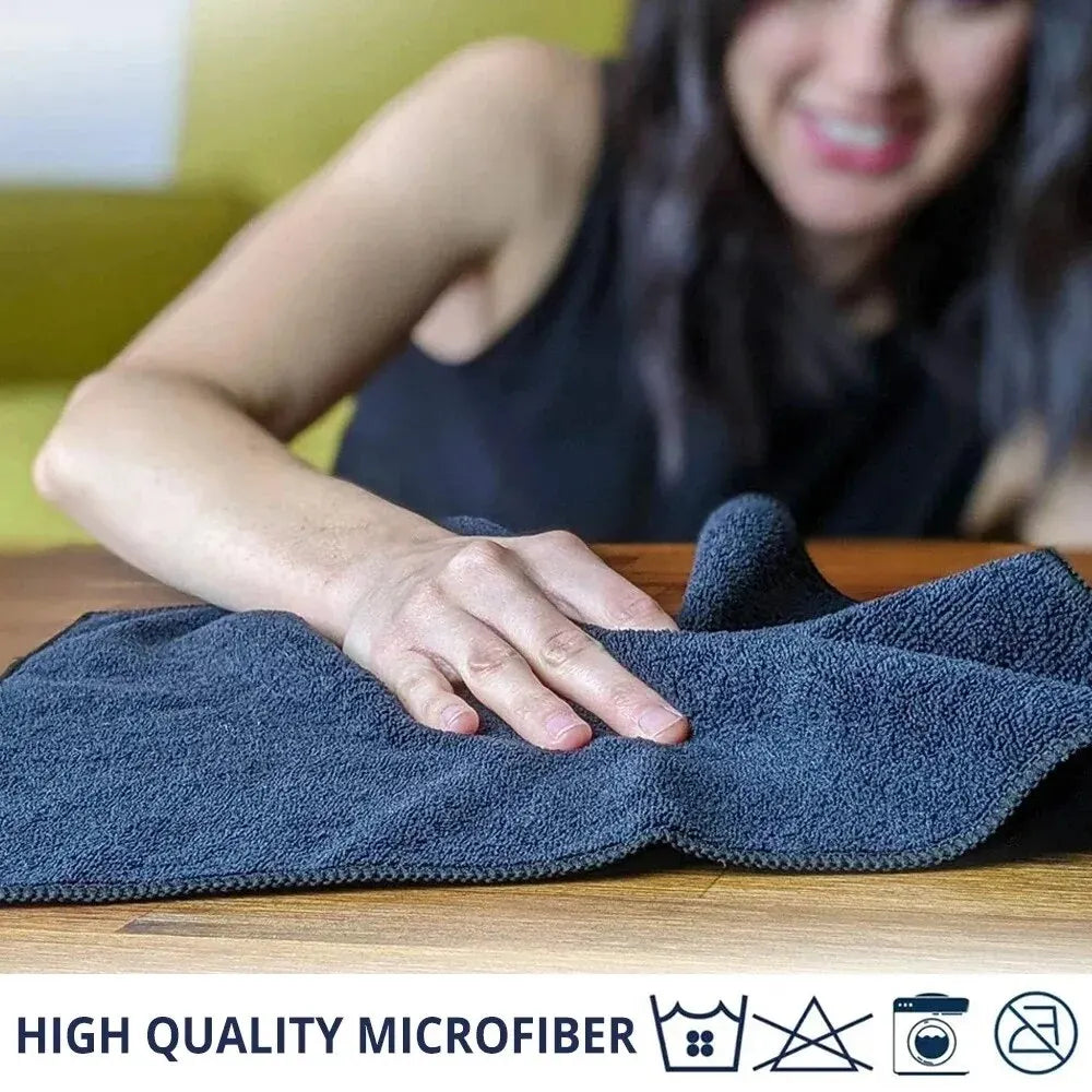 Premium Microfiber Cleaning Cloth Set for Cars – 10 Pieces, Lint-Free and Super Absorbent