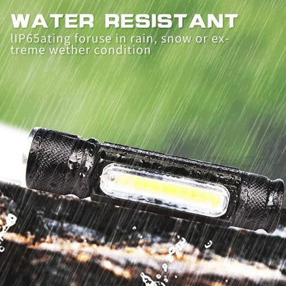 Magnetic LED Flashlight – USB Rechargeable Emergency Lamp with Carrying Strap for Outdoor Use and Workshop