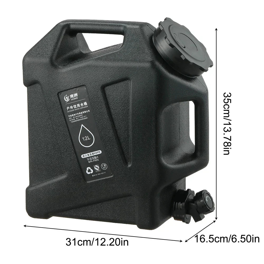 Portable 12L Water Container with Spigot – Durable Camping Water Storage Tank for Outdoor Activities
