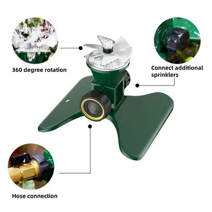 360-degree Automatic Rotating Lawn Sprinkler – Efficient Metal Spray Head For Garden Irrigation