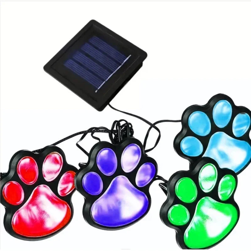 Paw Print Solar Lamp – LED Garden Lighting for Outdoor Use, Weatherproof and Energy-Efficient