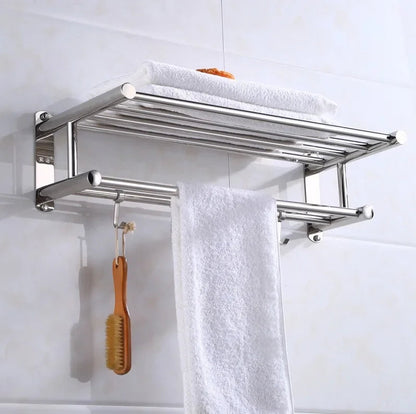 Sturdy Stainless Steel Towel Rack for Bathroom Use