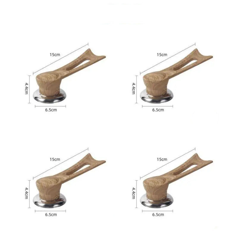 Replacement handle for pot lid – wood look with stainless steel base