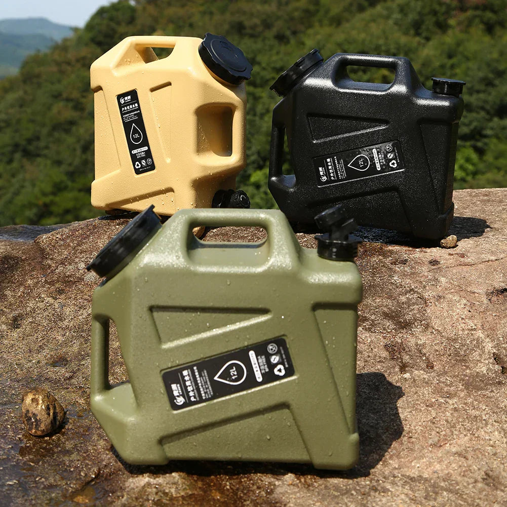 Portable 12L Water Container with Spigot – Durable Camping Water Storage Tank for Outdoor Activities