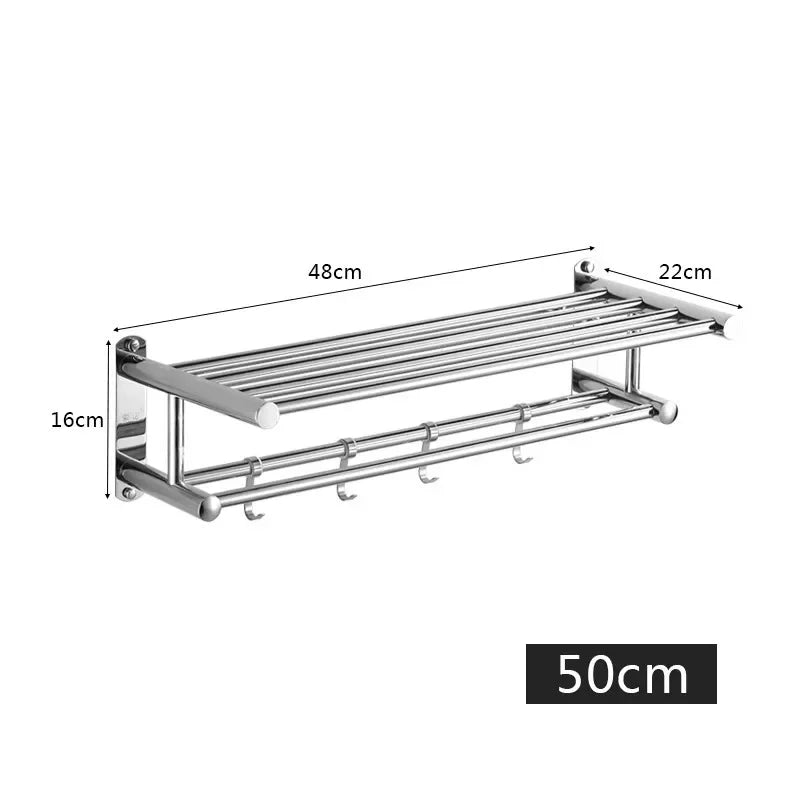 Sturdy Stainless Steel Towel Rack for Bathroom Use