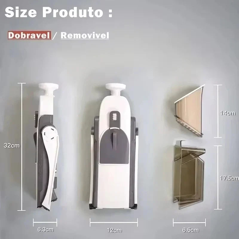 Kitchen Slicer With Adjustable Thickness And Collection Container