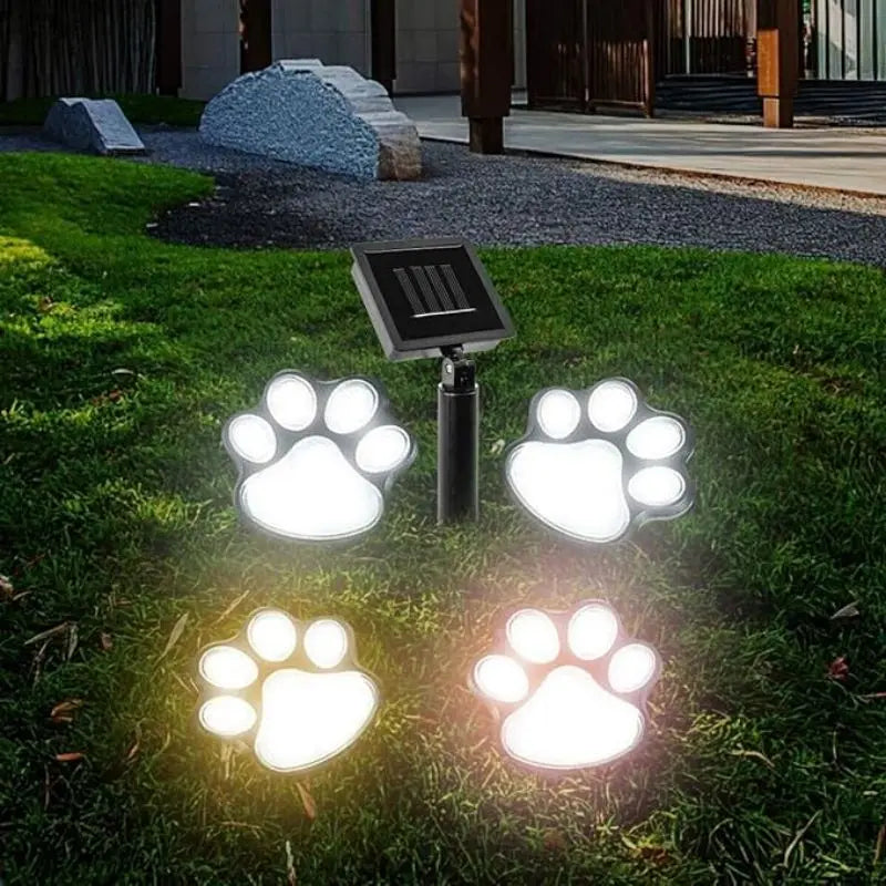 Paw Print Solar Lamp – LED Garden Lighting for Outdoor Use, Weatherproof and Energy-Efficient