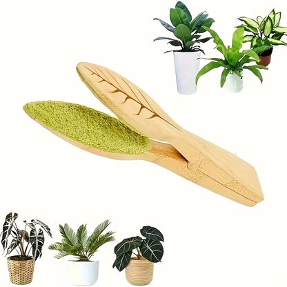 Wooden Plant Leaf Cleaning Tongs – Gentle Care for Leaves and Indoor Plants
