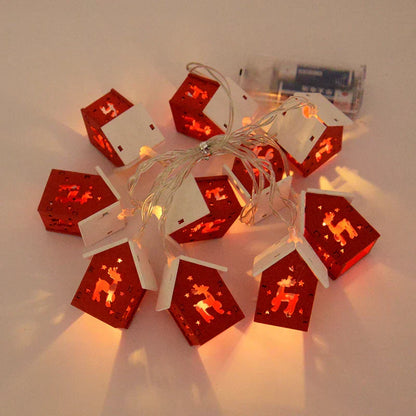 Wooden Christmas Houses with Atmospheric LED Lighting for Decoration
