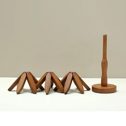 Elegant Wooden-Design Coasters for Decorative Table Care