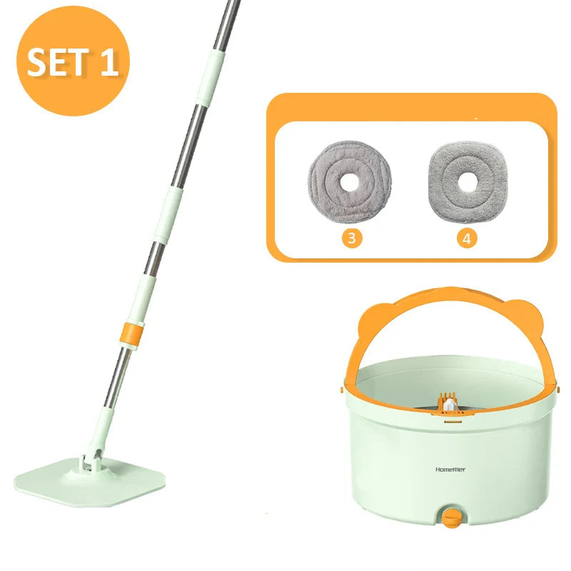 Multifunctional Mop with Bucket and Self-Wringing System