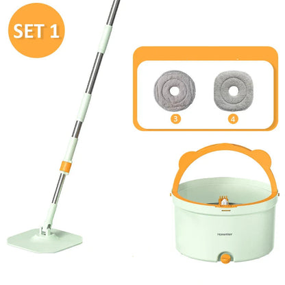 Multifunctional Mop with Bucket and Self-Wringing System
