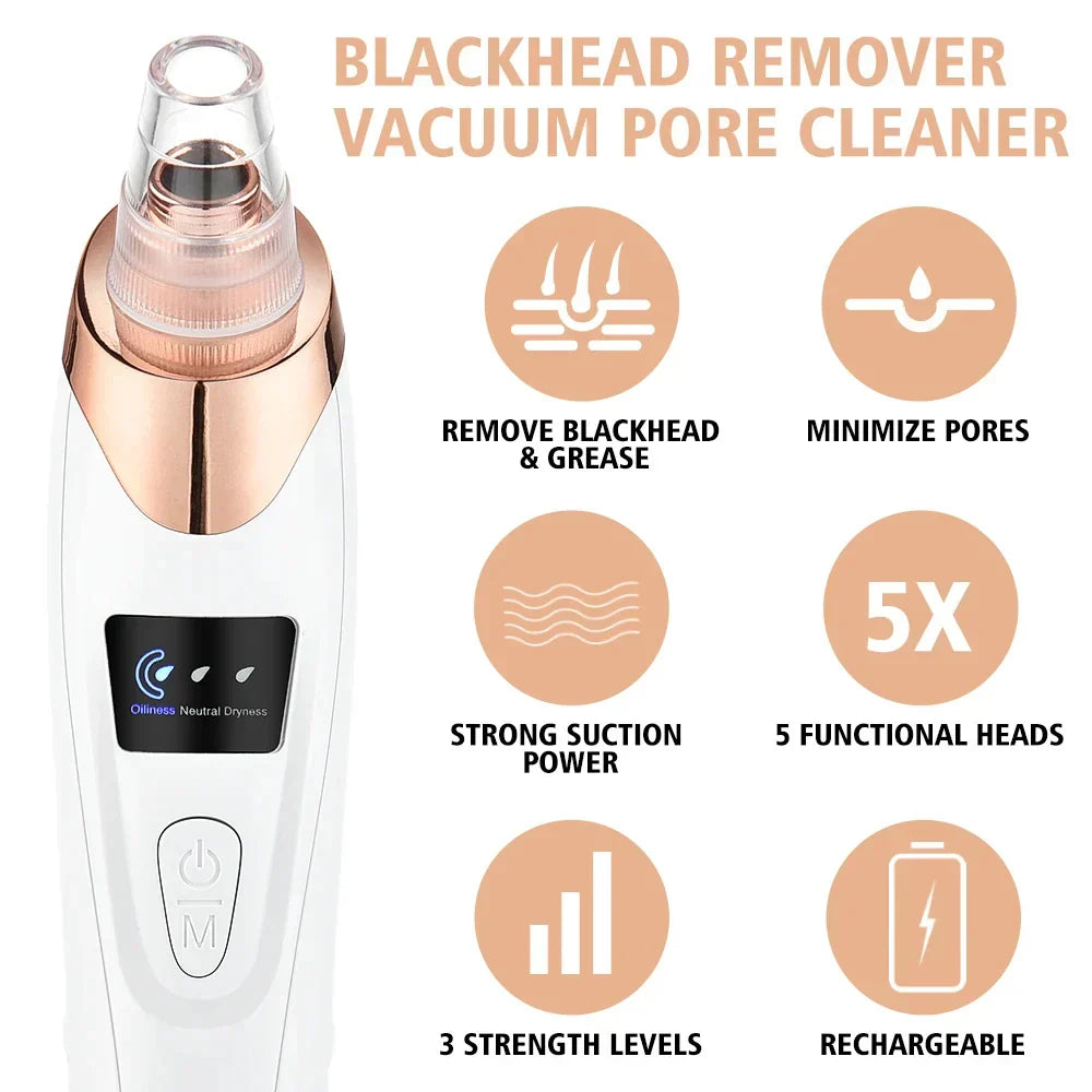Blackhead Removal Device with Vacuum – Electric Facial Cleansing Tool