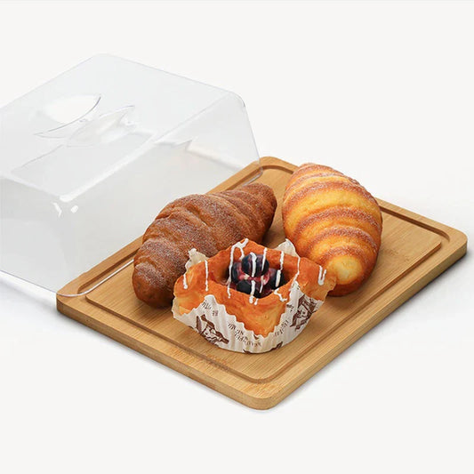 Bamboo Board Cheese And Butter Box In A Rectangular Design