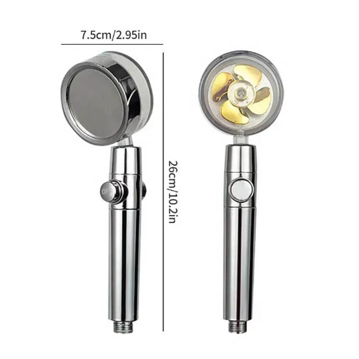 Water- and Energy-Saving Shower Head with Turbo Function
