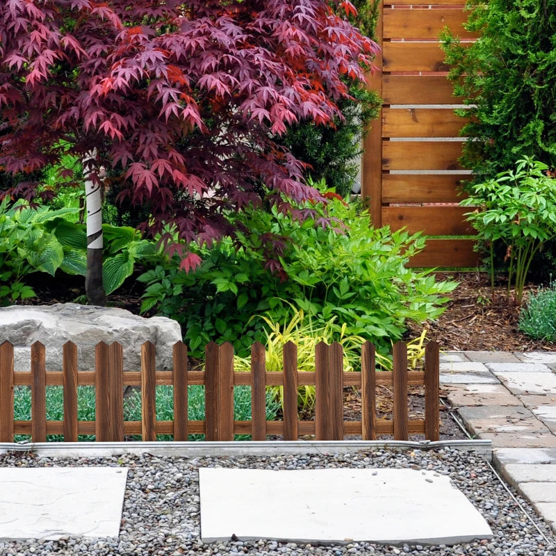 Decorative Wooden Garden Fence for Beds and Outdoor Areas – Stylish Border for Garden and Landscape