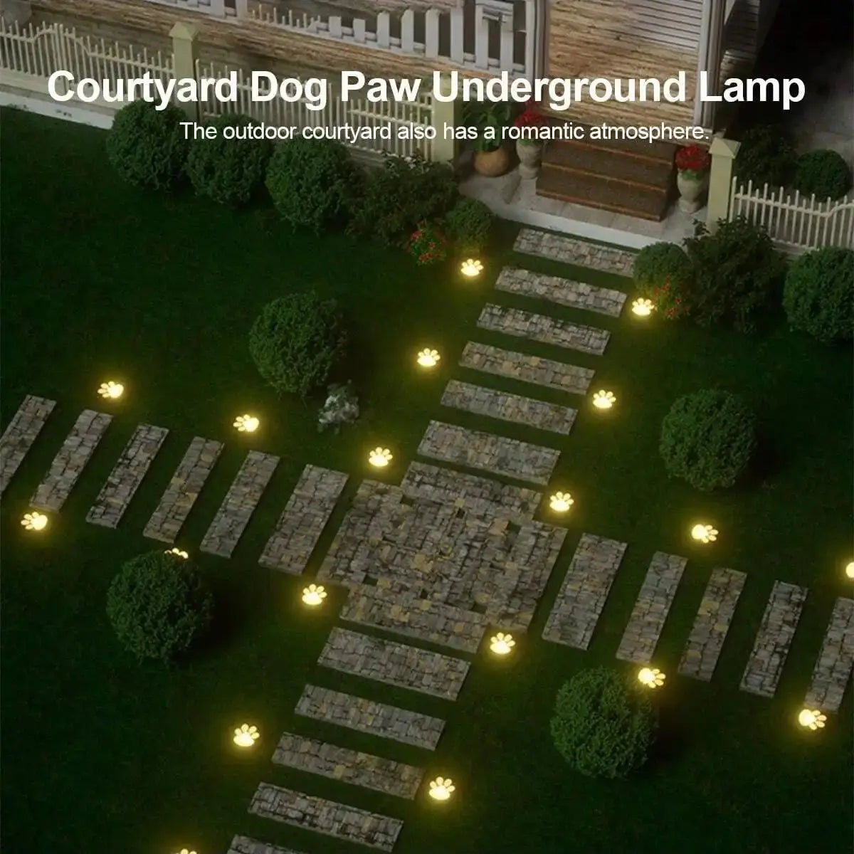 Paw Print Solar Lamp – LED Garden Lighting for Outdoor Use, Weatherproof and Energy-Efficient