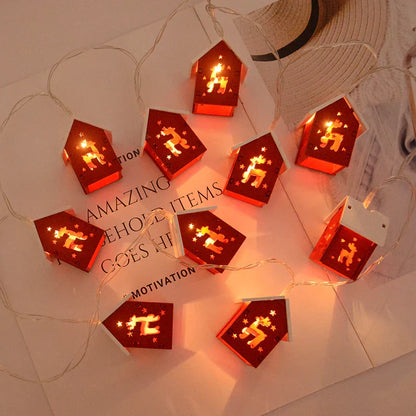 Wooden Christmas Houses with Atmospheric LED Lighting for Decoration