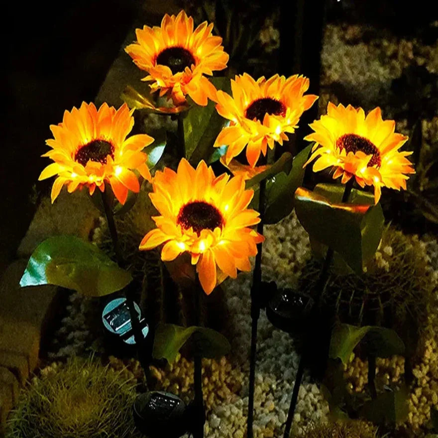 Waterproof Solar Sunflower Lamp for Garden & Patio – Decorative Outdoor Lighting with Solar Power