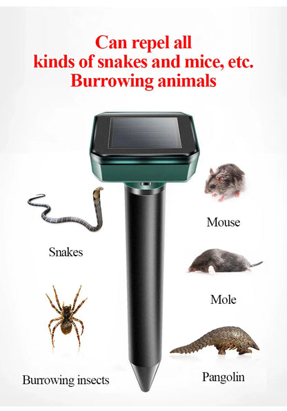 Solar-Powered Ultrasonic Snake and Pest Repeller – Effective Device for the Garden