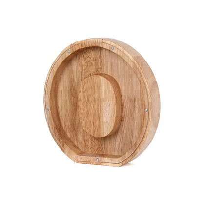 Stylish Wooden Piggy Bank with Viewing Window in Letter Design for Your Savings Goal