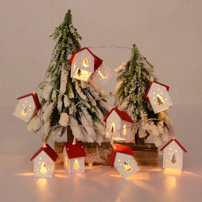 Wooden Christmas Houses with Atmospheric LED Lighting for Decoration