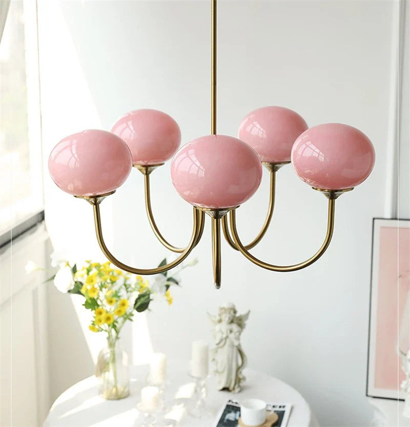 Classic Ceiling Chandelier with Glass Globes