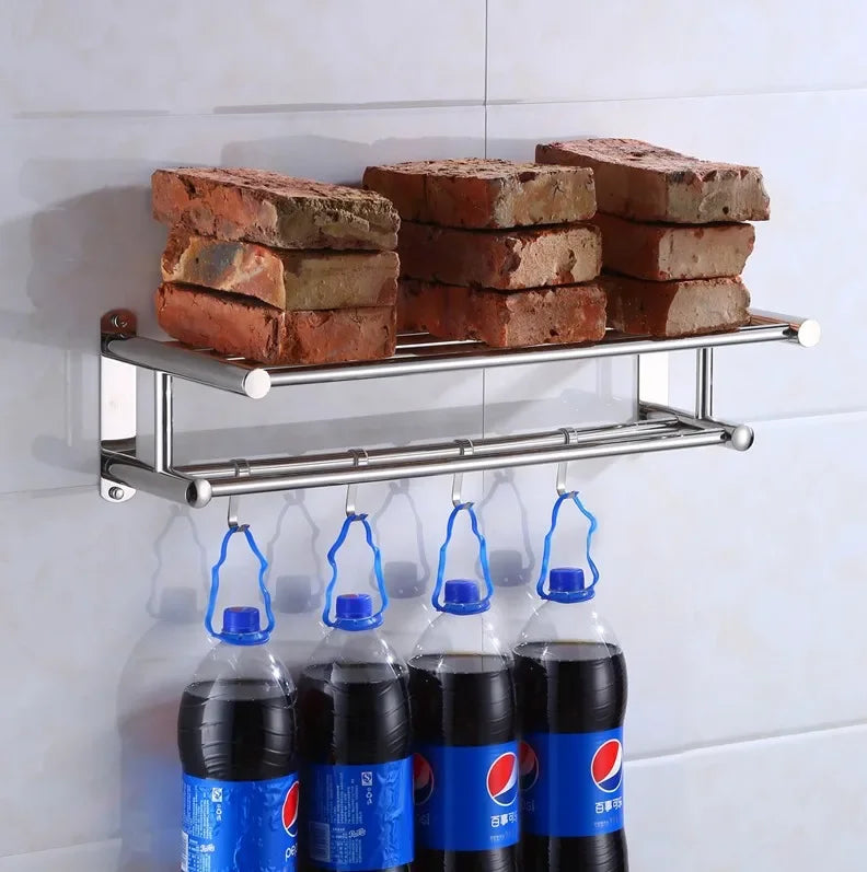 Sturdy Stainless Steel Towel Rack for Bathroom Use