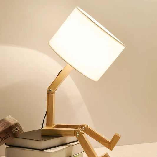 Modern Wooden Table Lamp with Book Storage – Perfect for Your Home