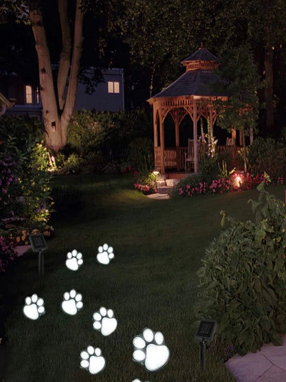 Paw Print Solar Lamp – LED Garden Lighting for Outdoor Use, Weatherproof and Energy-Efficient