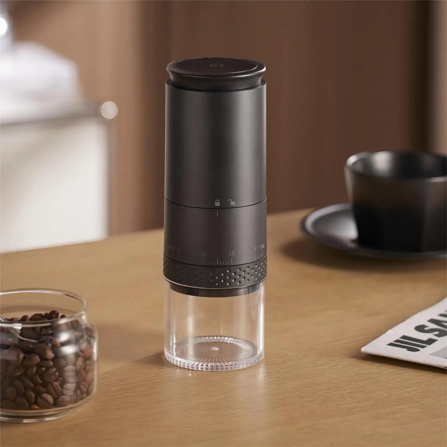 Portable Electric Coffee Grinder with Adjustable Grind Settings – Ideal for Freshly Ground Coffee On the Go