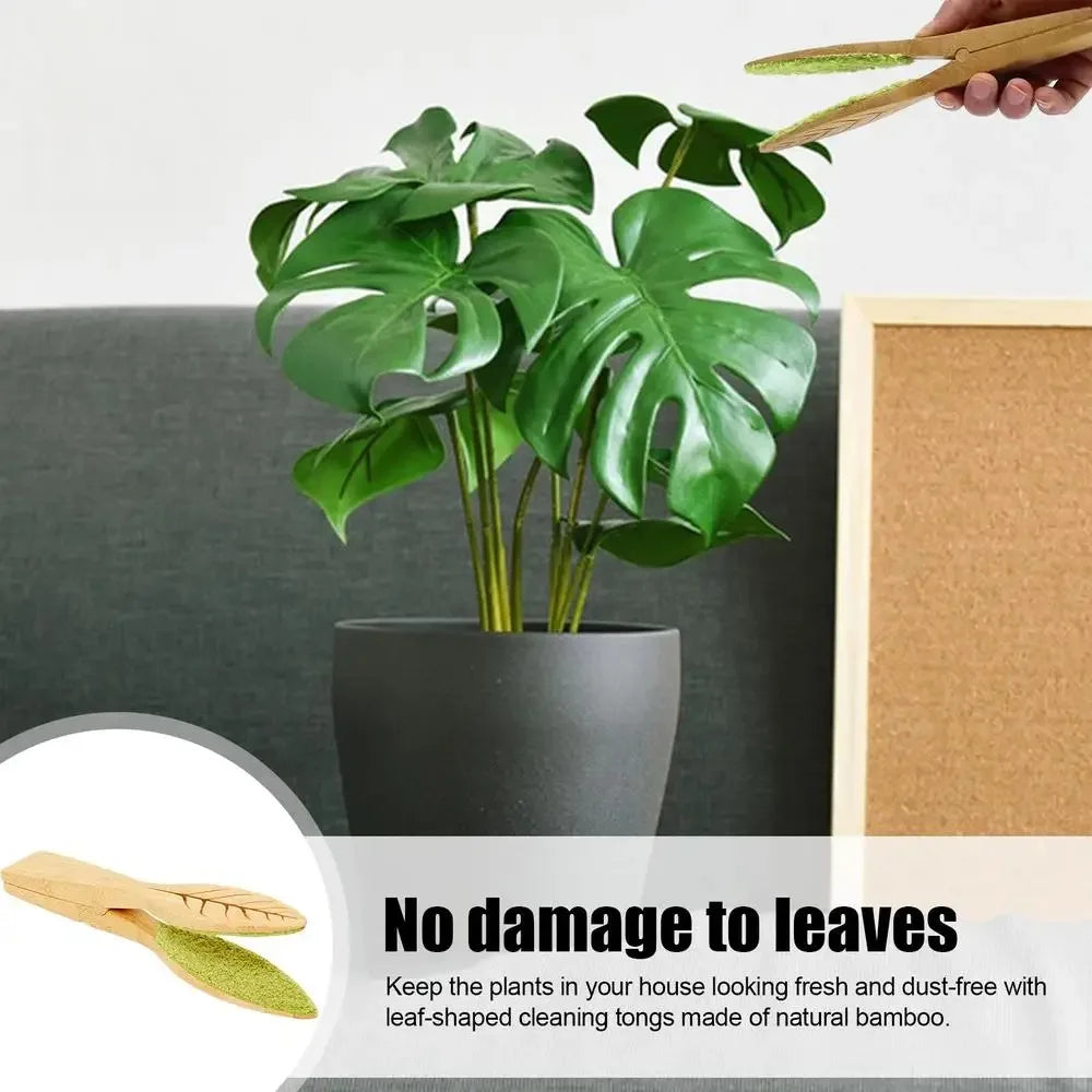 Wooden Plant Leaf Cleaning Tongs – Gentle Care for Leaves and Indoor Plants