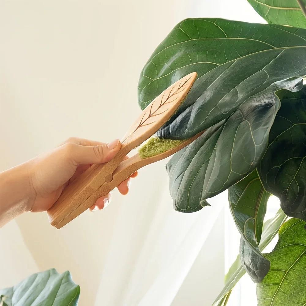 Wooden Plant Leaf Cleaning Tongs – Gentle Care for Leaves and Indoor Plants