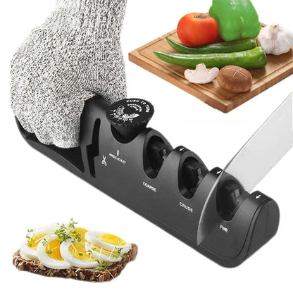Professional 4-in-1 Knife Sharpener with Adjustable Angle and Sharpening System