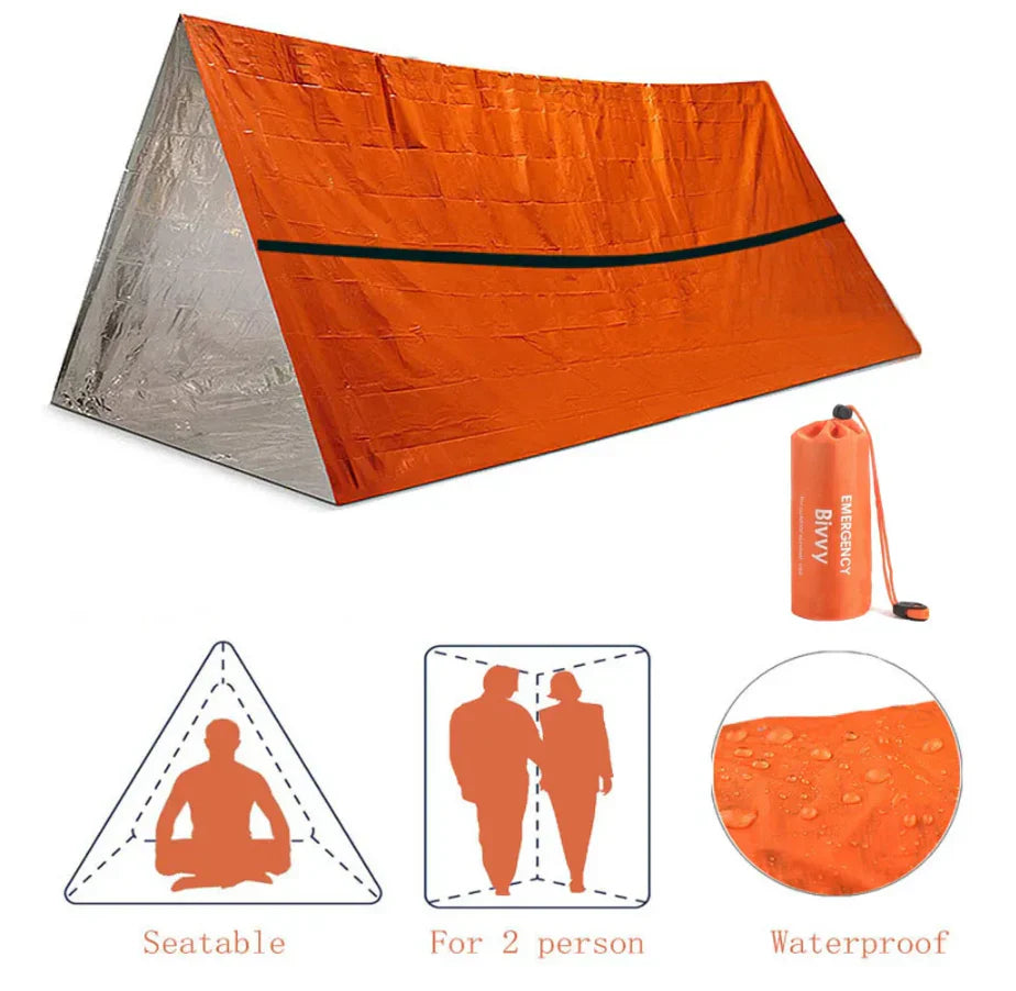 2-Person Survival Tent With Thermal Insulation For Outdoor Activities And Extreme Weather Conditions