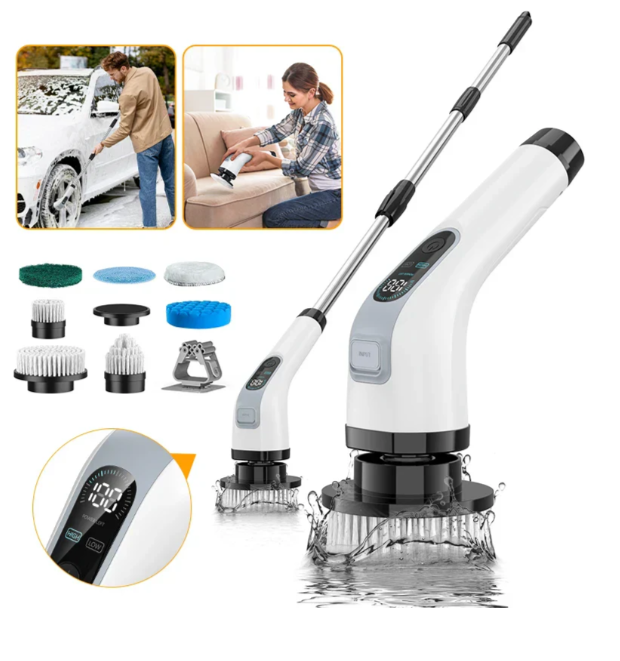 Cordless Electric Cleaning Brush with 7 Interchangeable Attachments